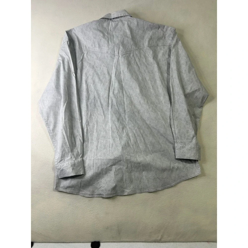 Rafter C Cowboy Collection Mens XXL Grey Paisley ProFlex Western Pearl Snap